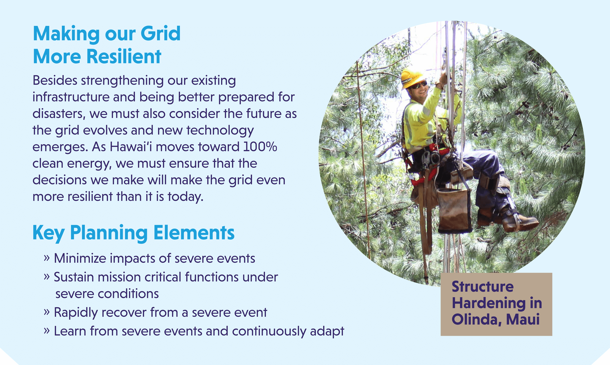Our plant to be resilient includes minimizing the impacts of severe events, rapidly recovering, sustaining critical functions, and learning and adapting